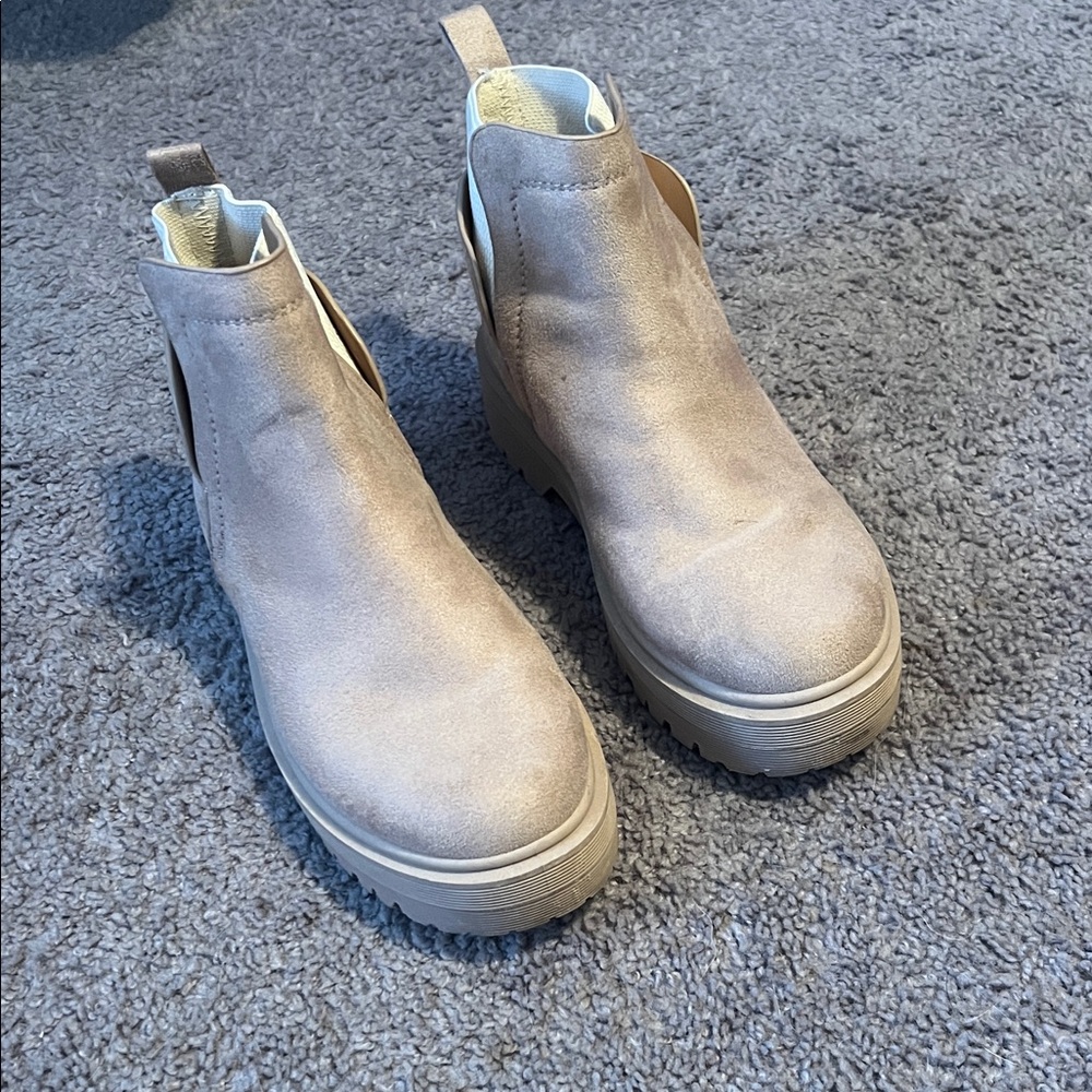 Charlotte Russe Beige Ankle Booties
